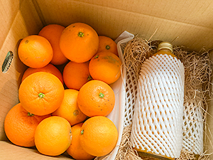 ご家庭用５ｋｇ箱　ジュース3本と柑橘詰合せ